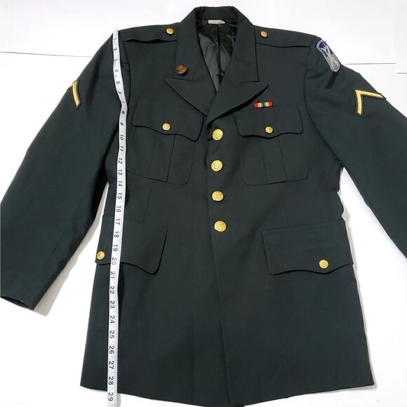 VNTG Maryland Manufacturing Co Mens Army Blazer Size 41 Short Dacron Wool Blend - Picture 10 of 14